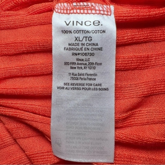 Vince Wide Rib Square Neck Tank in Burnt Orange - Picture 6 of 7